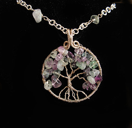 fluorite tree of life necklace